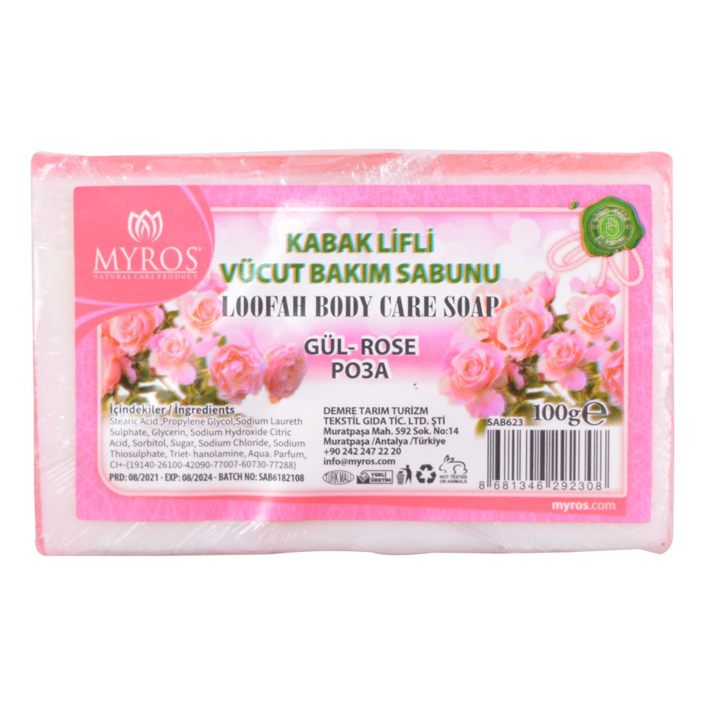 Wholesale 100 Gr Rose Scented Loofah Body Care Soap