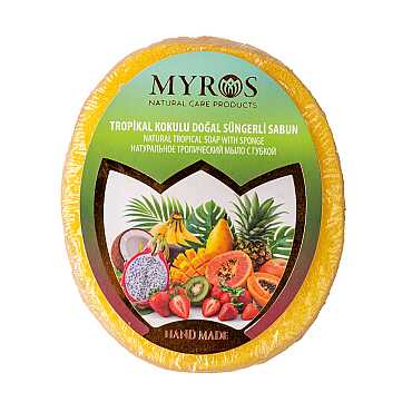 135 Gr Tropikal Kokulu Özlü Süngerli Sabun - Myros