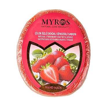 135 Gr Çilek Özlü Süngerli Sabun - Myros