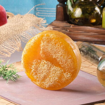 Myros - Toptan 200 Gr Mango Esanslı Kabak Lifli Vücut Bakım Sabunu