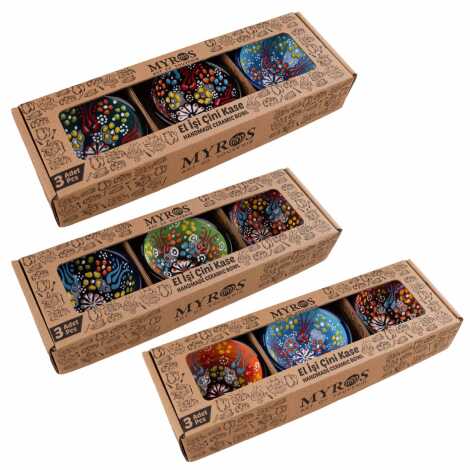 8 Cm Kabartma Üçlü Kase - 4