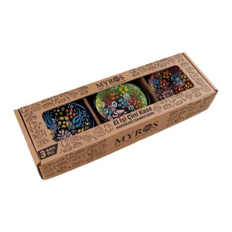 8 Cm Kabartma Üçlü Kase - 6