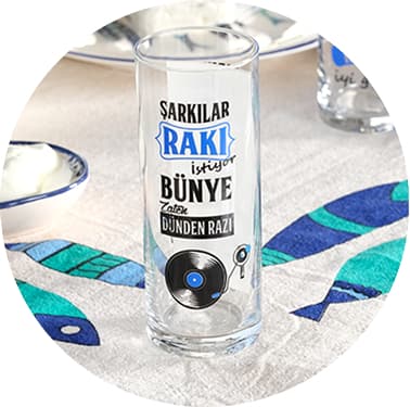 Yazılı Rakı Bardakları