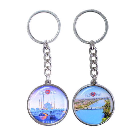 Toptan Adana Temalı Myros Metal Yuvarlak Anahtarlık 40x95 mm - 3