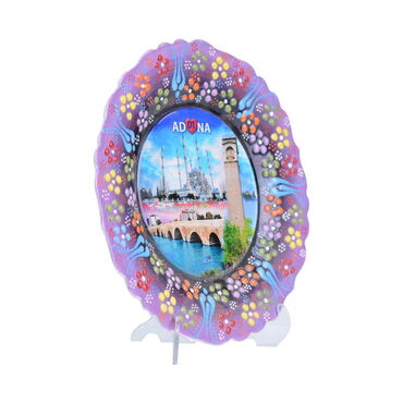 Adana Themed Turkish Ceramic Plate With Epoxy 12 Cm - 2