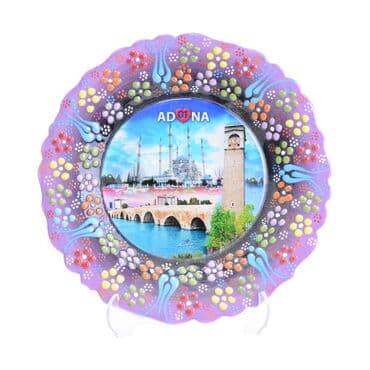 Adana Themed Turkish Ceramic Plate With Epoxy 12 Cm - 7
