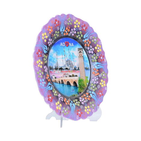 Toptan Adana Temalı Çini Myros Resim Tabak 12 cm - 2