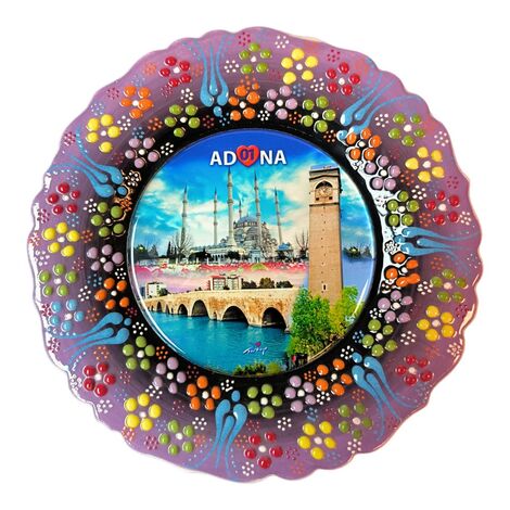 Toptan Adana Temalı Çini Myros Resim Tabak 18 cm - 5