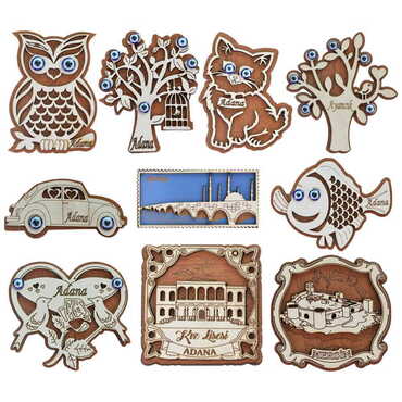 Toptan Adana Temalı Myros Ahşap Magnet - 3