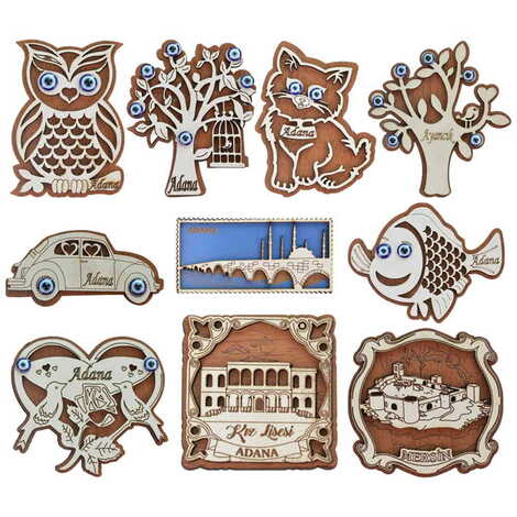 Toptan Adana Temalı Myros Ahşap Magnet - 3