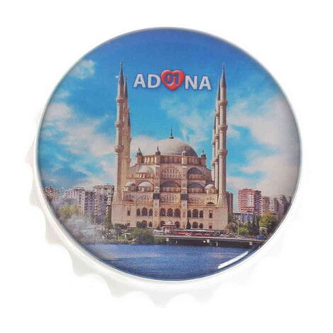 Toptan Adana Temalı Myros Beyaz Kapak Açacak Magnet 63x15 mm - 1
