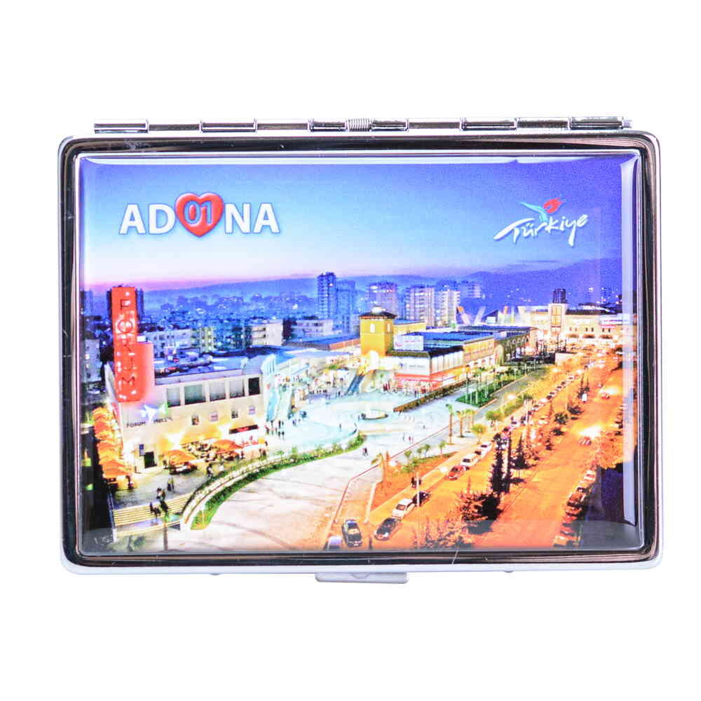 Toptan Adana Temalı Myros Metal Büyük Sigara Tabakası 103x80x11 Mm