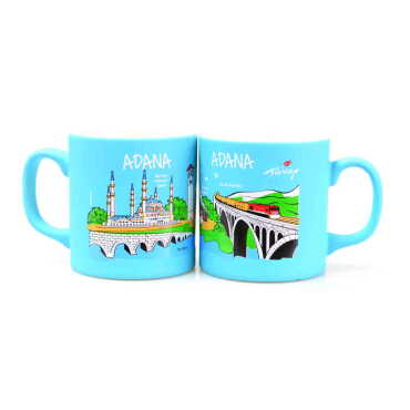 Toptan Adana Temalı Seramik Renkli Baskılı Kupa 82x90 mm - 3