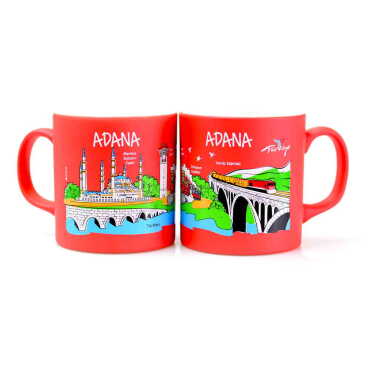 Toptan Adana Temalı Seramik Renkli Baskılı Kupa 82x90 mm - 4