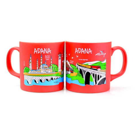 Toptan Adana Temalı Seramik Renkli Baskılı Kupa 82x90 mm - 4