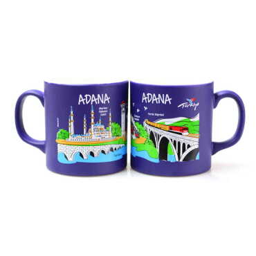 Toptan Adana Temalı Seramik Renkli Baskılı Kupa 82x90 mm - 5