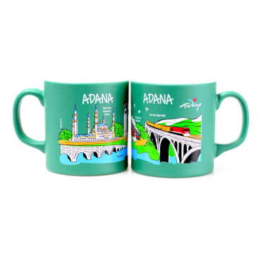 Toptan Adana Temalı Seramik Renkli Baskılı Kupa 82x90 mm - 7