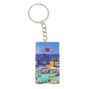 Adana Themed Customised UV Printed Plastic Base Rectangle Keyring 31x106 mm