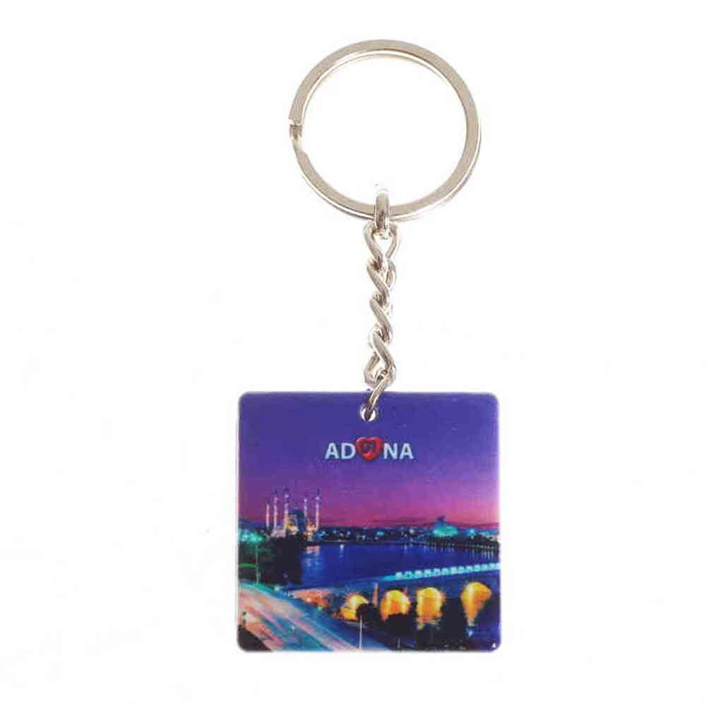 Toptan Adana Temalı Uv Baskılı Kare Anahtarlık 40x108 Mm