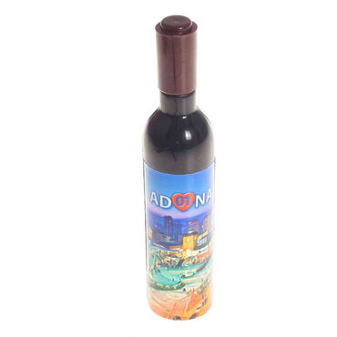 Adana Themed Bottle Shaped Metal Wine Bottle Corkscrew Opener-Magnetic 115x25x25 mm - Thumbnail