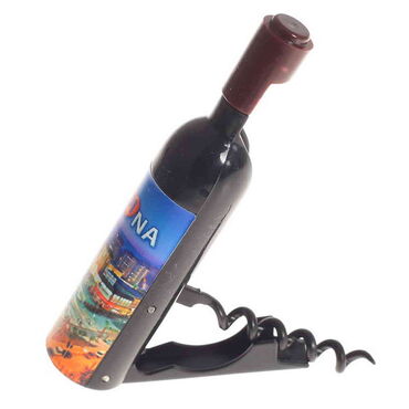 Adana Themed Bottle Shaped Metal Wine Bottle Corkscrew Opener-Magnetic 115x25x25 mm - Thumbnail