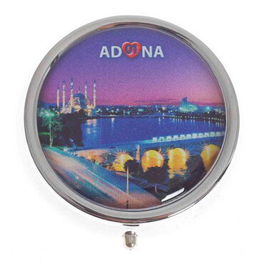 Myros - Adana Themed Customised Metal Epoxy Travel Pocket Ashtray 50x15 mm