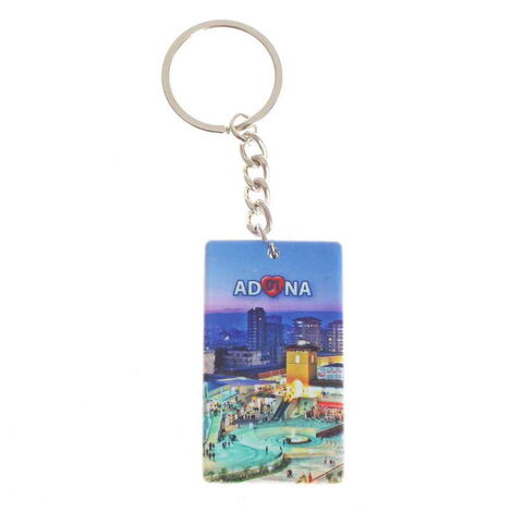 Adana Themed Customised UV Printed Plastic Base Rectangle Keyring 31x106 mm