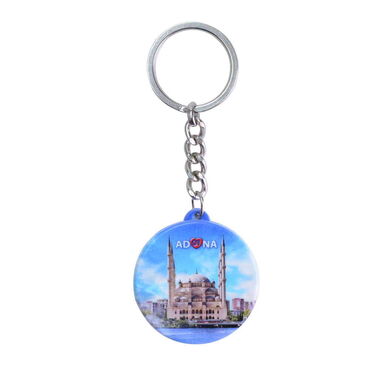 Adana Themed Customised UV Printed Plastic Base Square Keyring 38x100 mm - Thumbnail