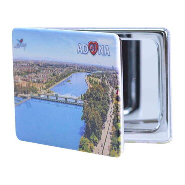 Adana Themed Customised Uv Printed Rectangle Compact Mirror 85x62x11 mm - Thumbnail