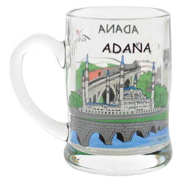 Adana Themed Glass Mug Big Size - Thumbnail