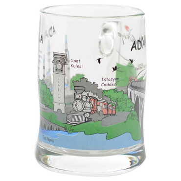 Adana Themed Glass Mug Big Size - Thumbnail