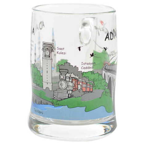 Adana Themed Glass Mug Big Size