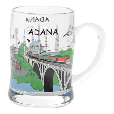 Adana Themed Glass Mug Big Size - Thumbnail