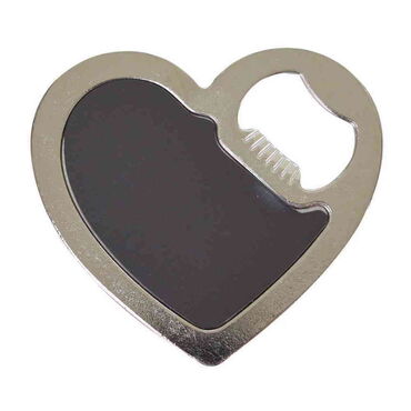 Adana Themed Heart Shaped Metal Magnetic Bottle Opener 85x76 mm - Thumbnail