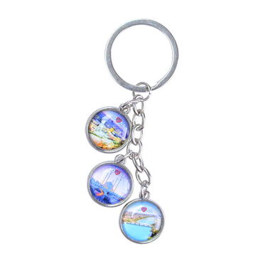 Myros - Adana Themed Myros Keychain With 3 Charms - Round 40x90 mm