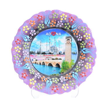 Myros - Adana Themed Turkish Ceramic Plate With Epoxy 12 Cm