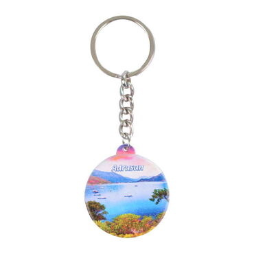 Toptan Adrasan Temalı Uv Baskılı Yuvarlak Anahtarlık 40x108 mm - Myros