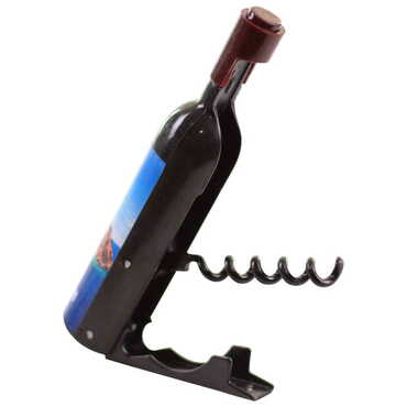 Adrasan Themed Bottle Shaped Metal Wine Bottle Corkscrew Opener-Magnetic 115x25x25 mm - Thumbnail