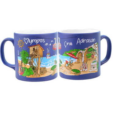 Adrasan Themed Customised Serigraphy Printed Ceramic Mug 82x90 mm - Thumbnail