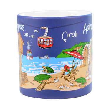 Adrasan Themed Customised Serigraphy Printed Ceramic Mug 82x90 mm - Thumbnail