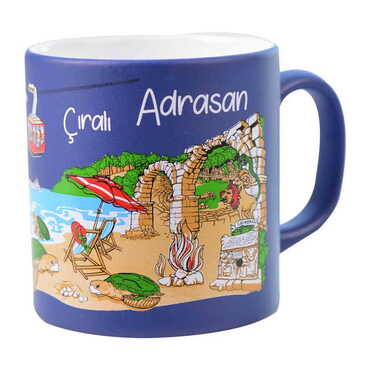 Adrasan Themed Customised Serigraphy Printed Ceramic Mug 82x90 mm - Thumbnail