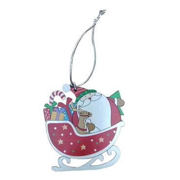 Wooden Santa Claus Christmas Ornament