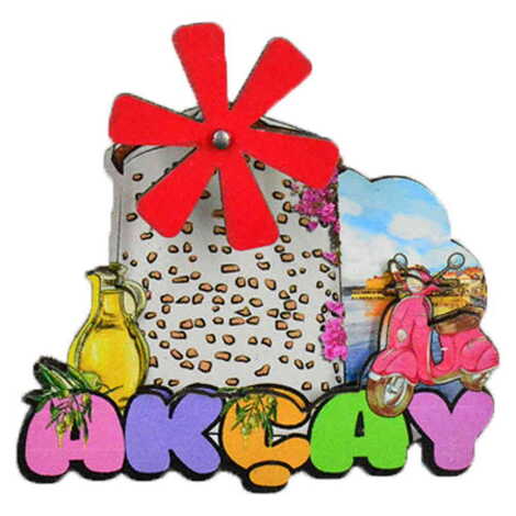 Akcay Themed Wooden Customised 2D Souvenir Fridge Magnet