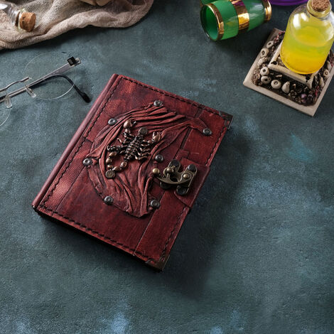 Toptan Akrep Temalı Küçük Boy Deri Defter - 1