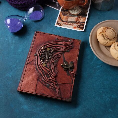 Toptan Akrep Temalı Orta Boy Deri Defter - 1