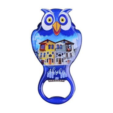 Aksehir Themed Owl Shaped Metal Magnetic Bottle Opener 88x47 mm - 7