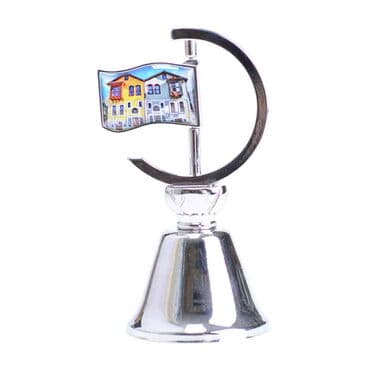Aksehir Themed Collectible Souvenir Double Face Metal Spinner Flag Bell 44x96 mm - Karma - 4