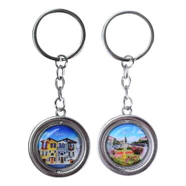 Aksehir Themed Metal Spinner Keychain 38x100 mm