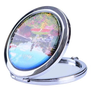 Aksehir Themed Customised Metal Epoxy Travel Make Up Compact Mirror 70x11 mm - 3