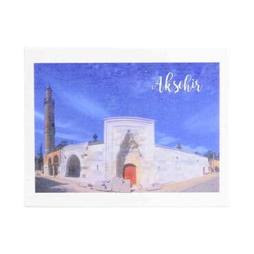 Aksehir Themed Wooden Uv Printed  Souvenir Fridge Magnet 93x68 mm